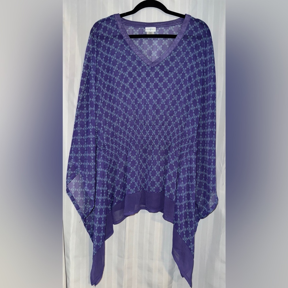 Jaclyn Smith Sheer Flowy Blouse with Tank Size XL